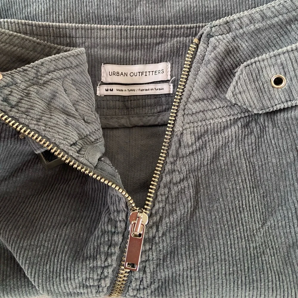 Urban Outfitters Corduroy Skirt Y2K Moto Mini Gray Zipper Buckles Grunge Size M